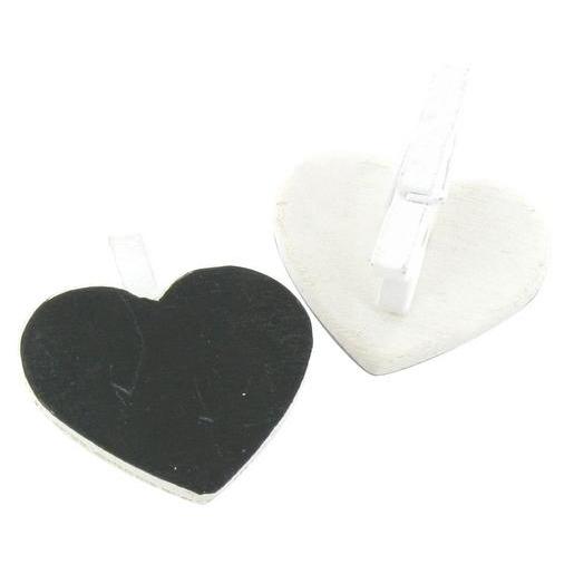Lot de 12 pinces cÅur bois et ardoise noir loisirs créatifs ... Salle Ardoise Créatif bains de