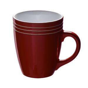 Mug à tribandes en grès - 37,5 cl - Rouge