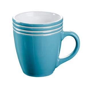 Mug à tribandes en grès - 37,5 cl - Bleu