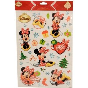 Stickers pour vitres Noël Minnie - 30 x 42 cm - Multicolore