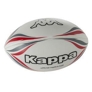 Ballon rugby - Polyuréthane - Longueur 28 cm - Blanc et rouge