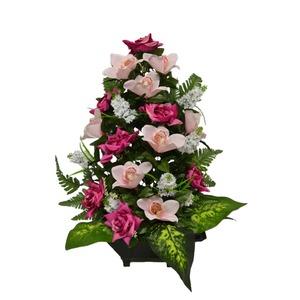 Jardinière de roses + orchidées + lilas - Hauteur 60 cm - Différents modèles