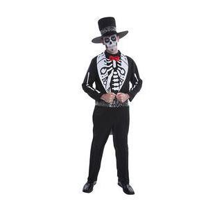Déguisement marié squelette luxe homme en polyester - Taille unique - Noir