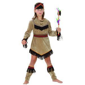 Costume d'Amérindienne - Taille enfant 4 à 12 ans (Différentes tailles disponibles) - Multicolore