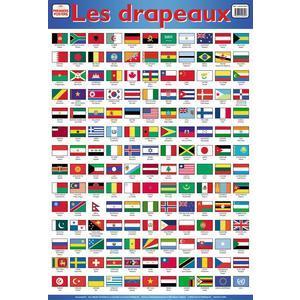 Poster drapeaux - - Papier plastifié - 76 x 52 cm - Multicolore