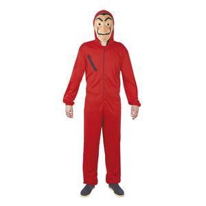 Costume adulte combinaison braqueur - Taille S/M - L 40 x H 2 x l 30 cm - Rouge - PTIT CLOWN