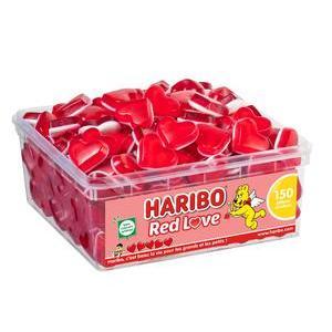 Boîte de bonbons Red love - 150 bonbons - Rouge - HARIBO