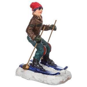 Figurines pour village de Noël skieurs