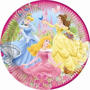 Lot de 10 assiettes Princesses en carton - 23 cm - Multicolore