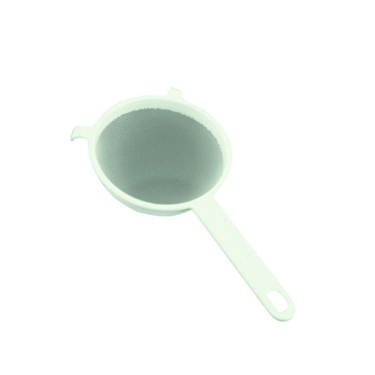 Passoire tamis - Plastique nylon - Diamètre 14 cm - Blanc et gris
