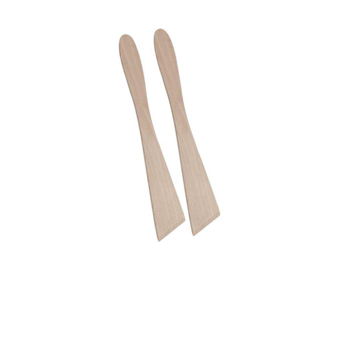 Lot de 2 spatules plate - Hêtre - 29,5 cm - Marron
