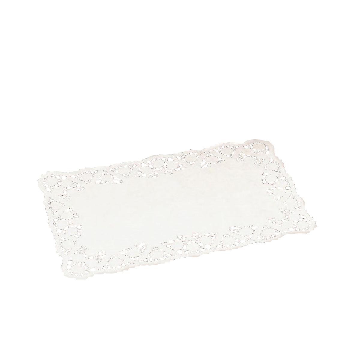 Lot de 15 napperons rectangulaires - Papier - 30 x 19 cm - Blanc