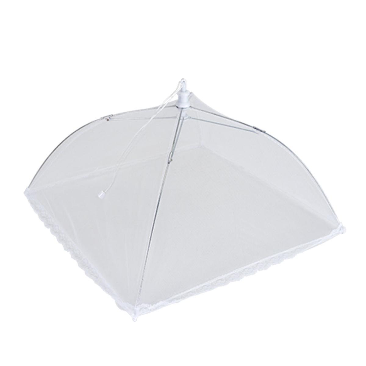 Cloche alimentaire pliable - Nylon - 44,5 x 6,8 x 2,8 cm - Blanc