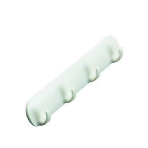 Barrette adhésive A4 avec crochet en plastique - 28 x 7 x 2,7 cm - Blanc