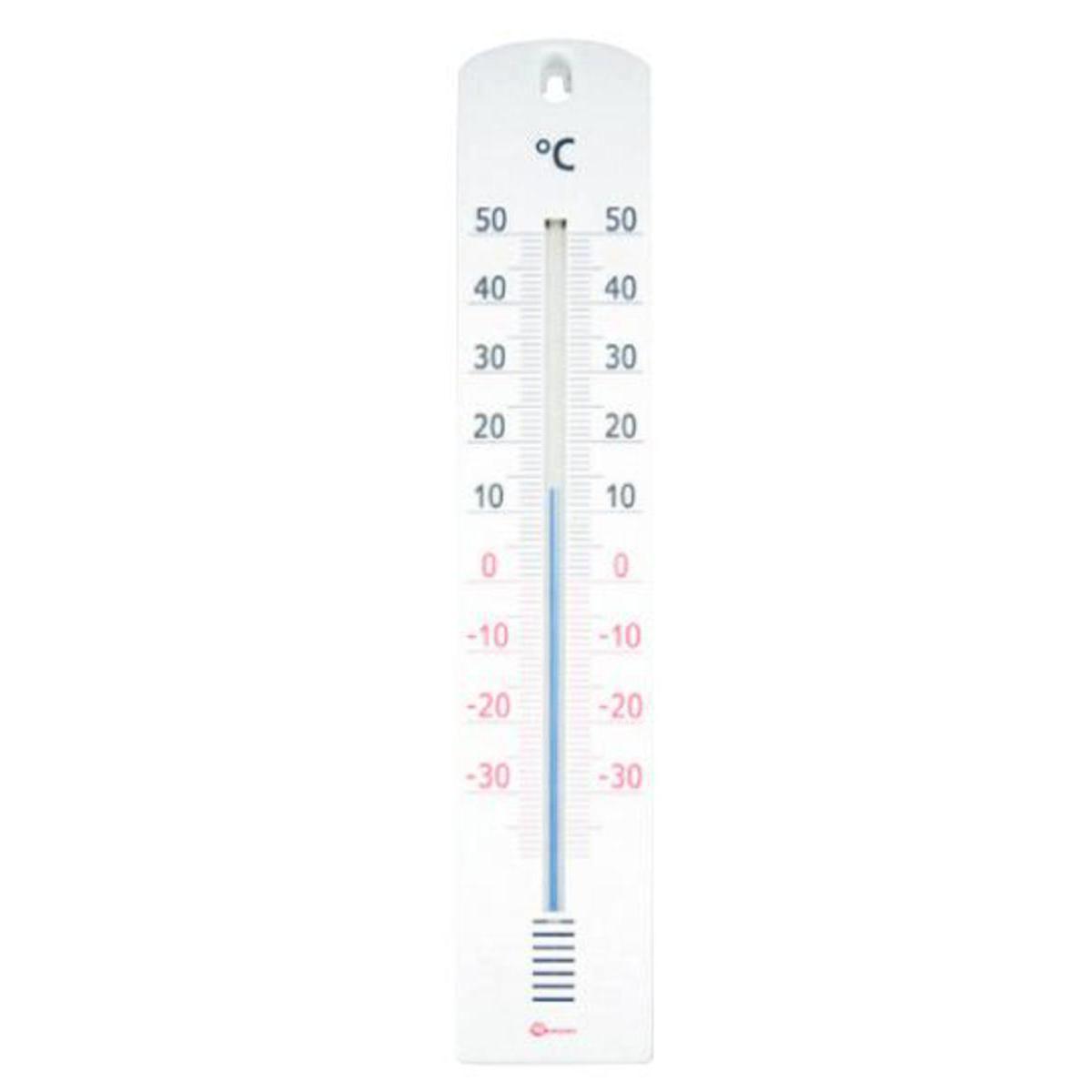 Thermomètre intérieur - extérieur - Plastique - 40 cm - Blanc
