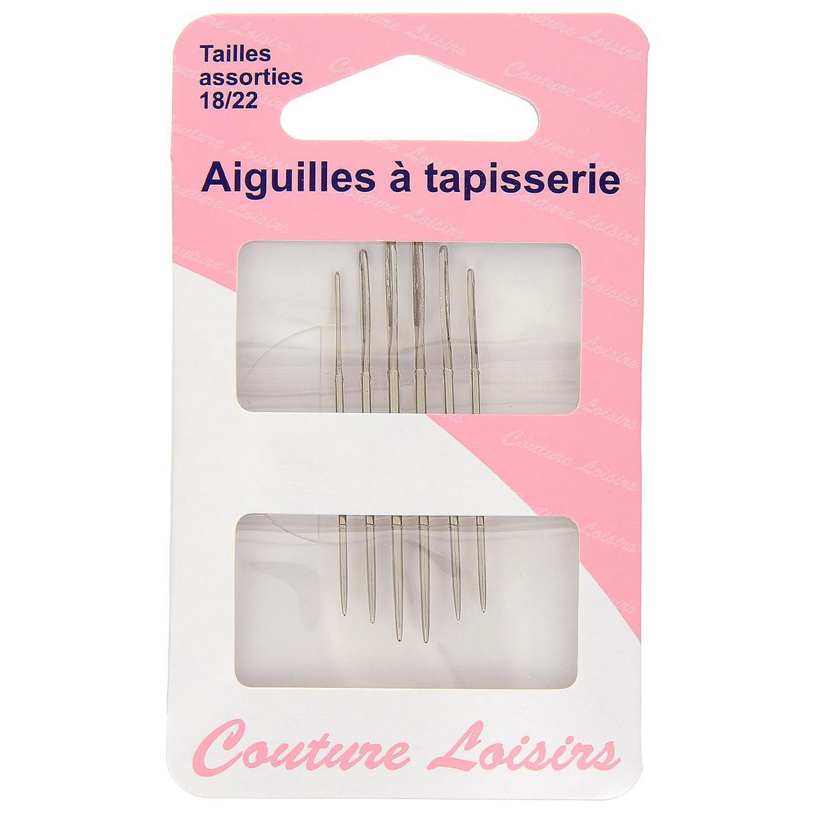 Aiguilles à tapisserie - Acier - Taille 18 à 22 - Gris