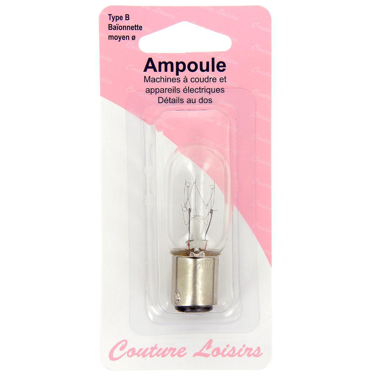 Ampoule culot à baillonette - Verre et acier - 15 W - Gris