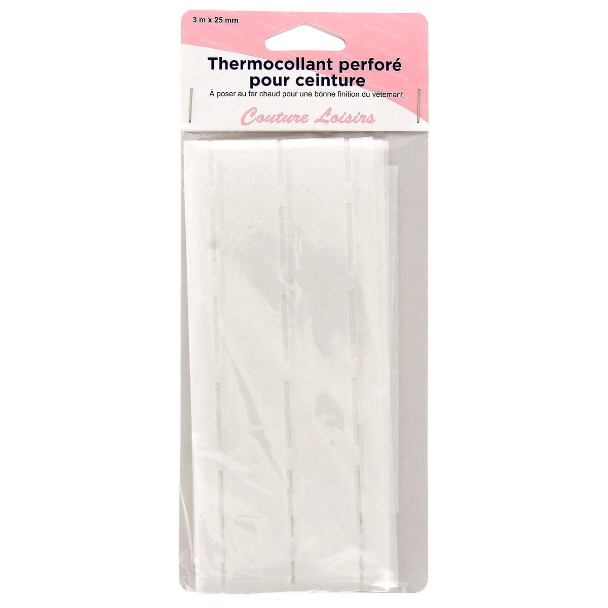 Bande thermocollante perforée - 2,5 x 3 m - Blanc