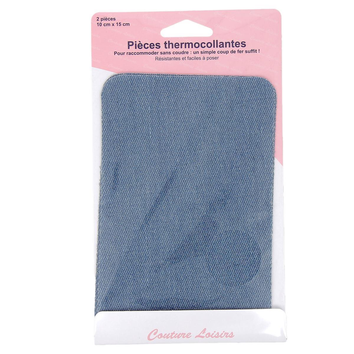 Pièces thermocollantes - Coton - 10 x 15 cm - Bleu jean