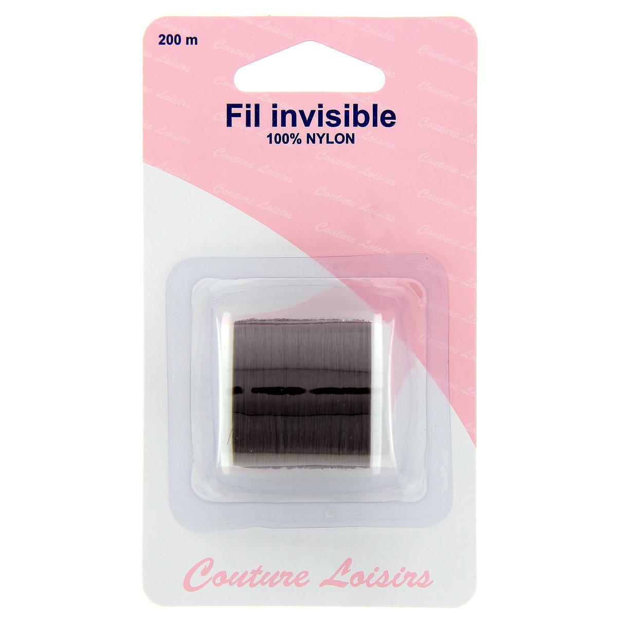 Fil invisible - 100% nylon - 200 m - Noir