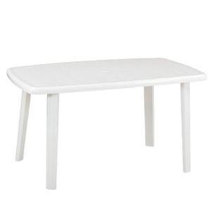 Table de jardin rectangulaire - Longueur 140 cm - Blanc