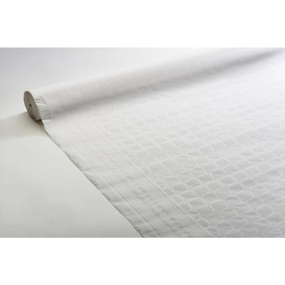 Nappe damassée - papier - 1,18 m x 100 m - Blanc