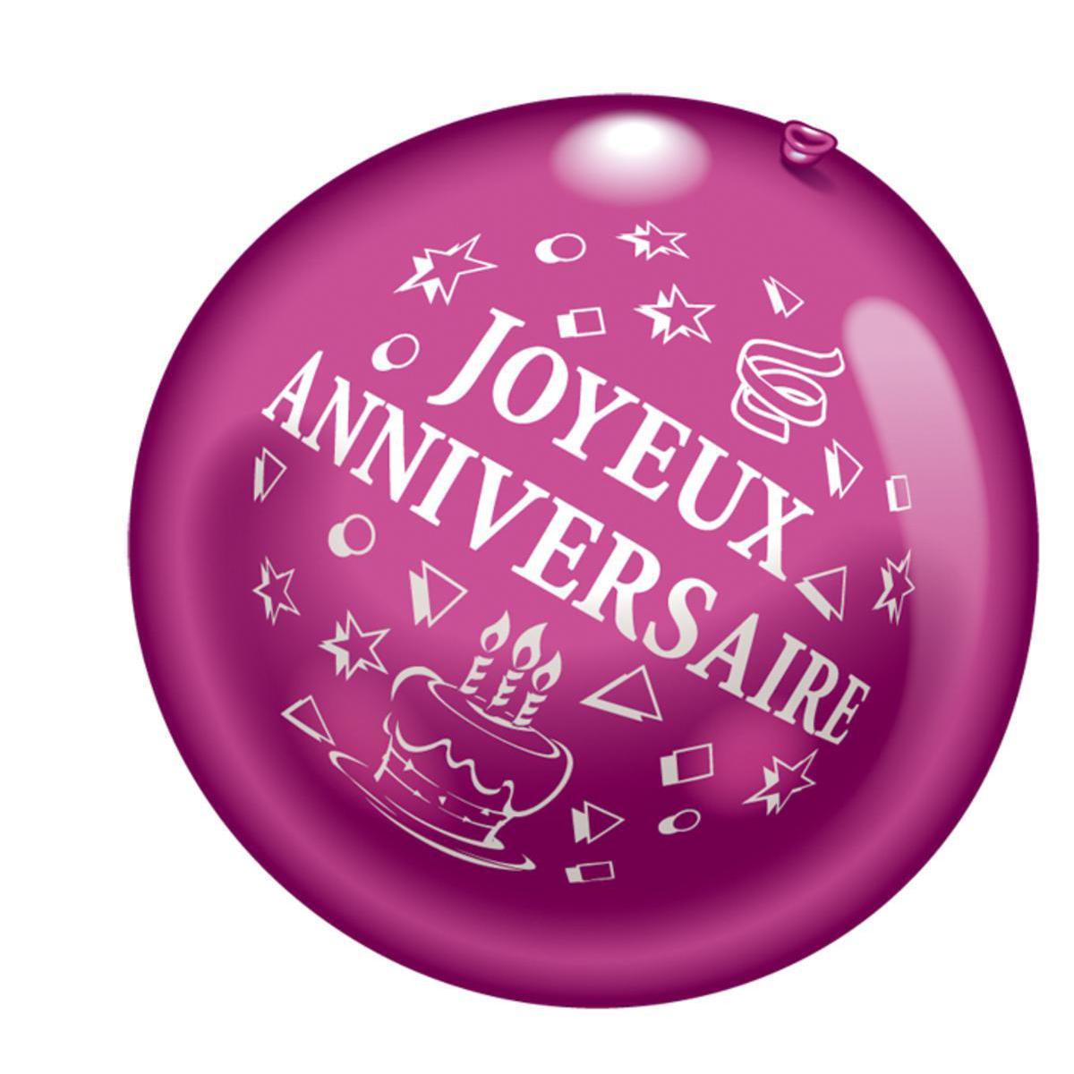 Ballon géant Joyeux Anniversaire - Latex - 170 cm - Multicolore