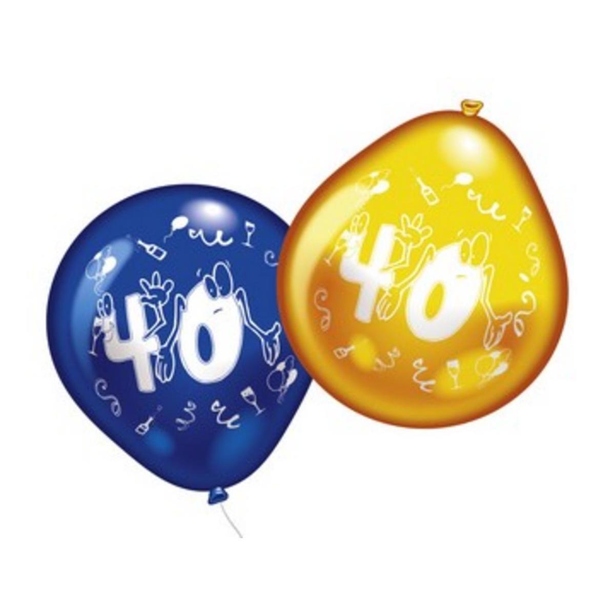 Lot de 10 ballons chiffre 40 - Latex - 25 cm - Multicolore
