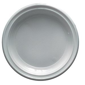 Lot de 100 assiettes creuses Gappy en plastique - 20,5 cm - Polystyrène - Blanc