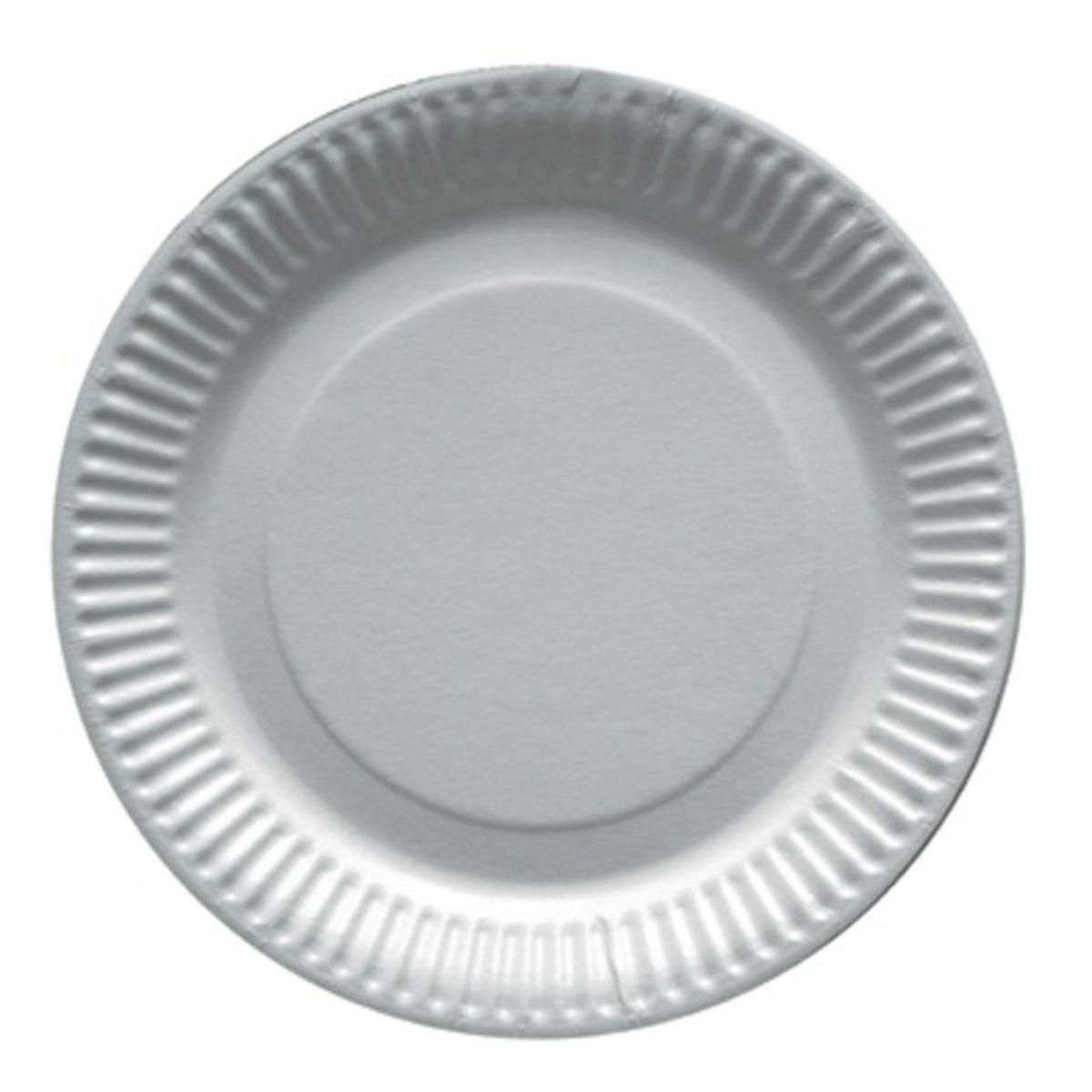 Lot de 50 assiettes en carton rondes Gappy - 18 x 50 cm - Carton - Blanc