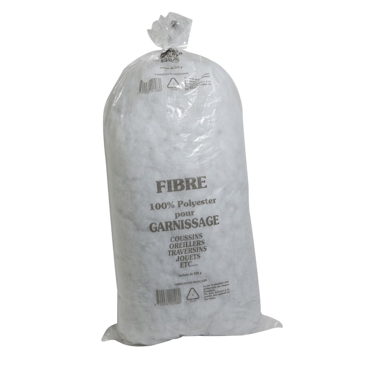 Le sac de fibres siliconées - Pour garnissage - 500 grammes - 100% polyester - Blanc