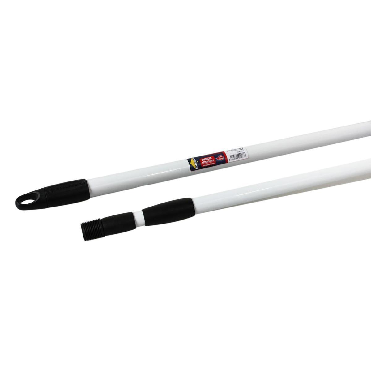 Manche rétractable blanc, longueur maxi 130 cm, embout de suspension tournant