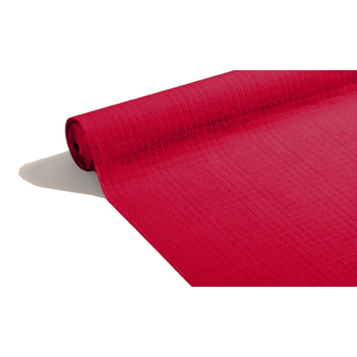 Nappe damassée - papier - 1,18 x 20 m - Rouge bordeaux