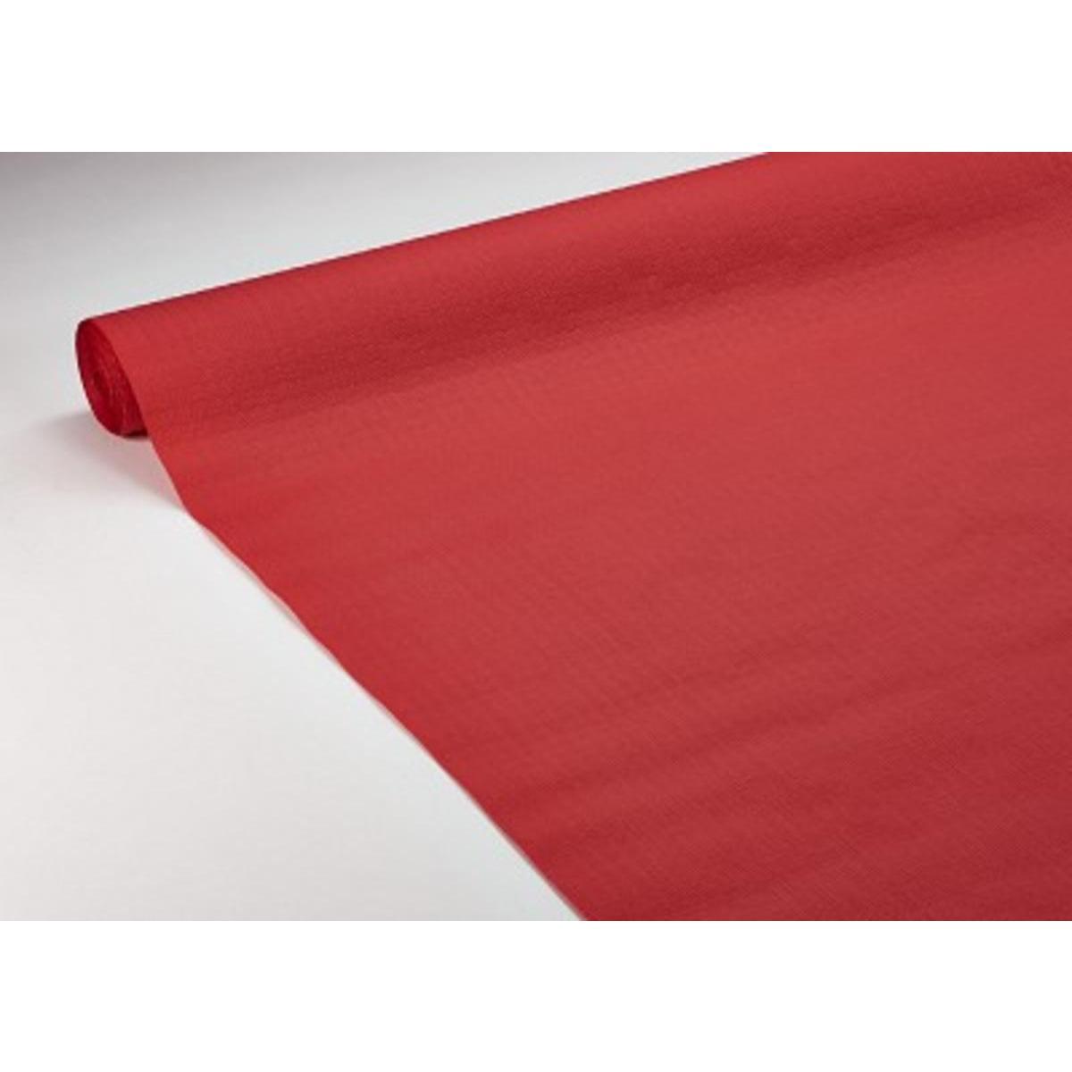 Nappe damassée - papier - 1,18 x 20 m - Rouge