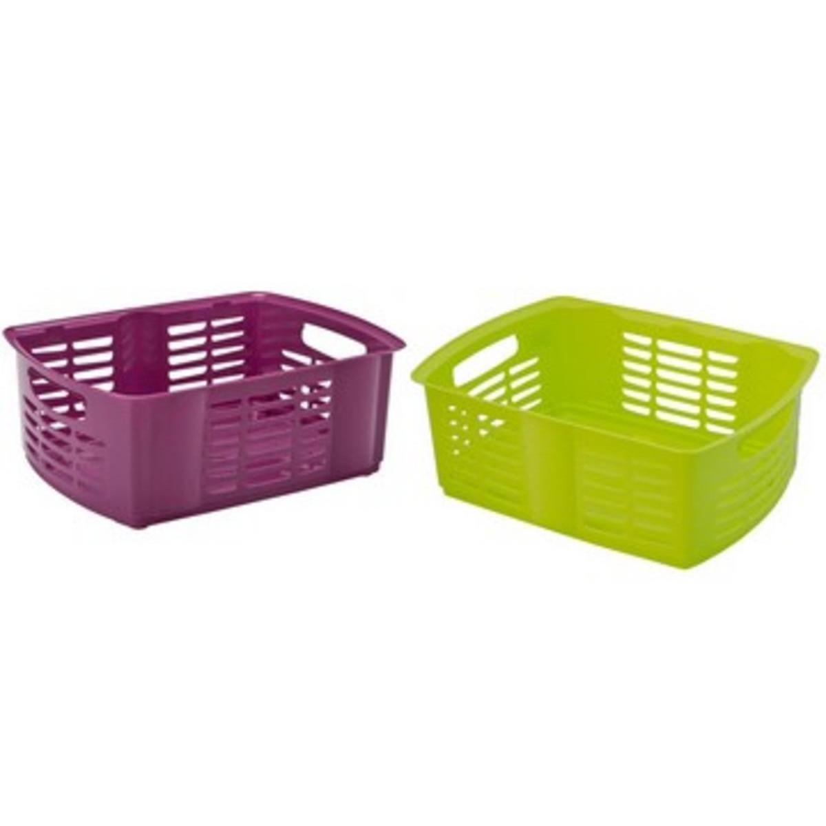 Corbeille de rangement en plastique - 40 x 30 x 16 cm - Différents coloris