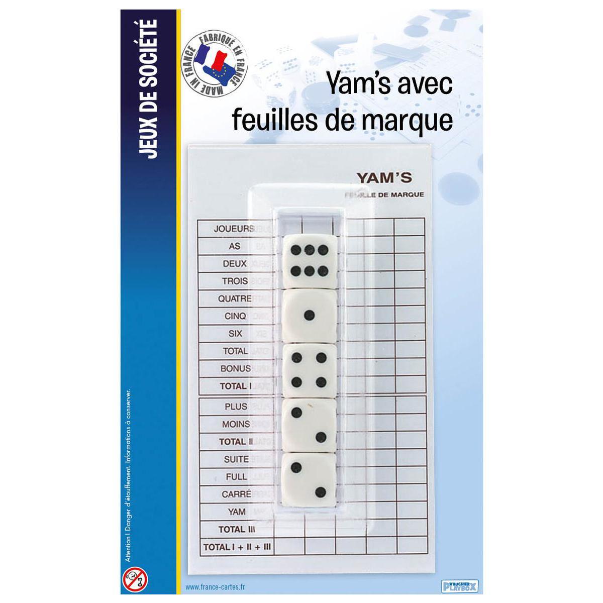 Jeu de Yam's et feuilles de marque - Feutre et plastique - 19 x 12 x 3 cm - Blanc