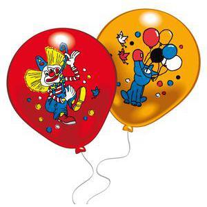 Lot de 8 ballons clowns - Latex - 25 cm - Multicolore
