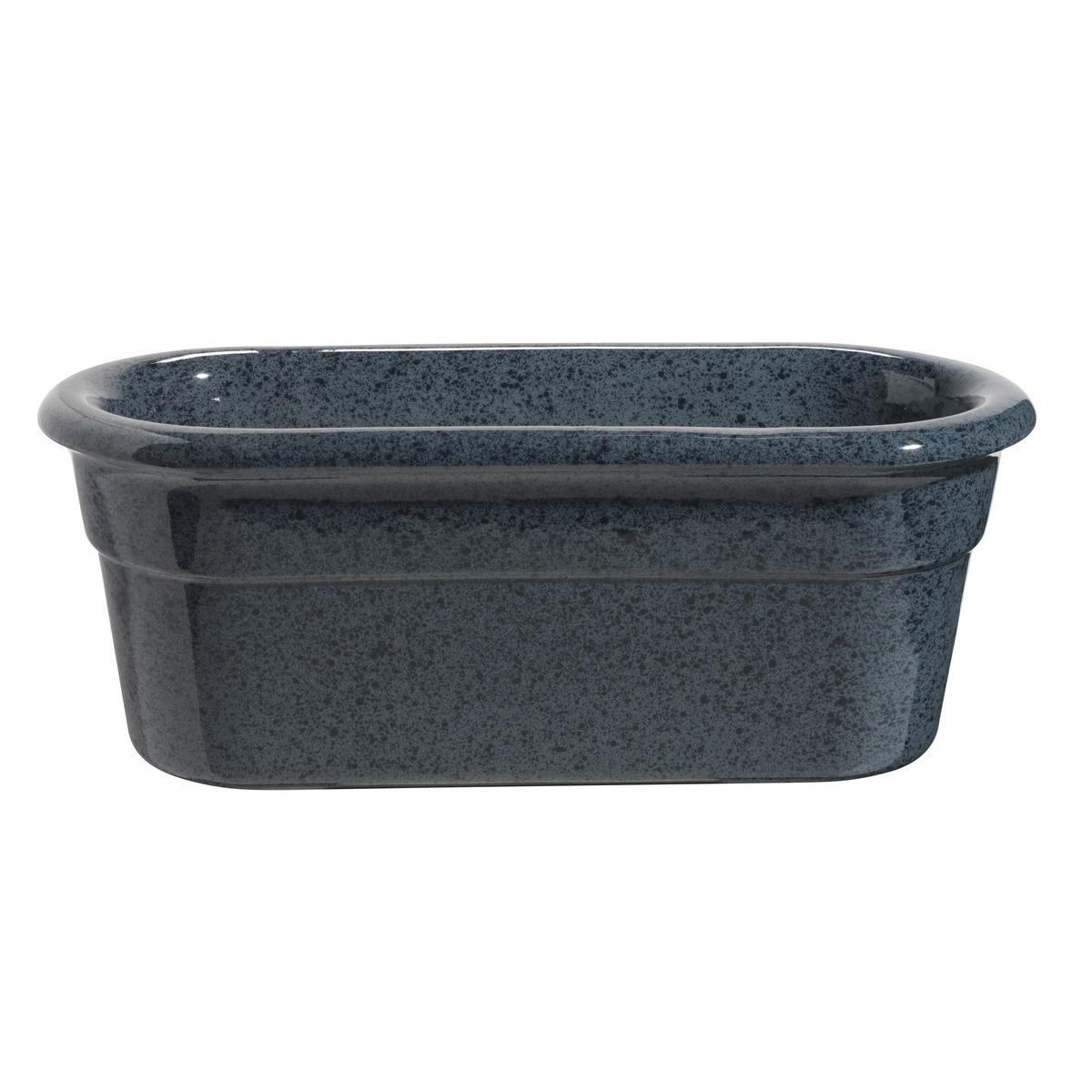 Jardinière en porcelaine fabriquée en France - Bleu granit - 44 x 17 cm