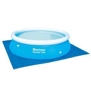 Tapis de sol spécial piscine autoportante ou tubulaire - 305 x 305 cm - Bleu - BESTWAY