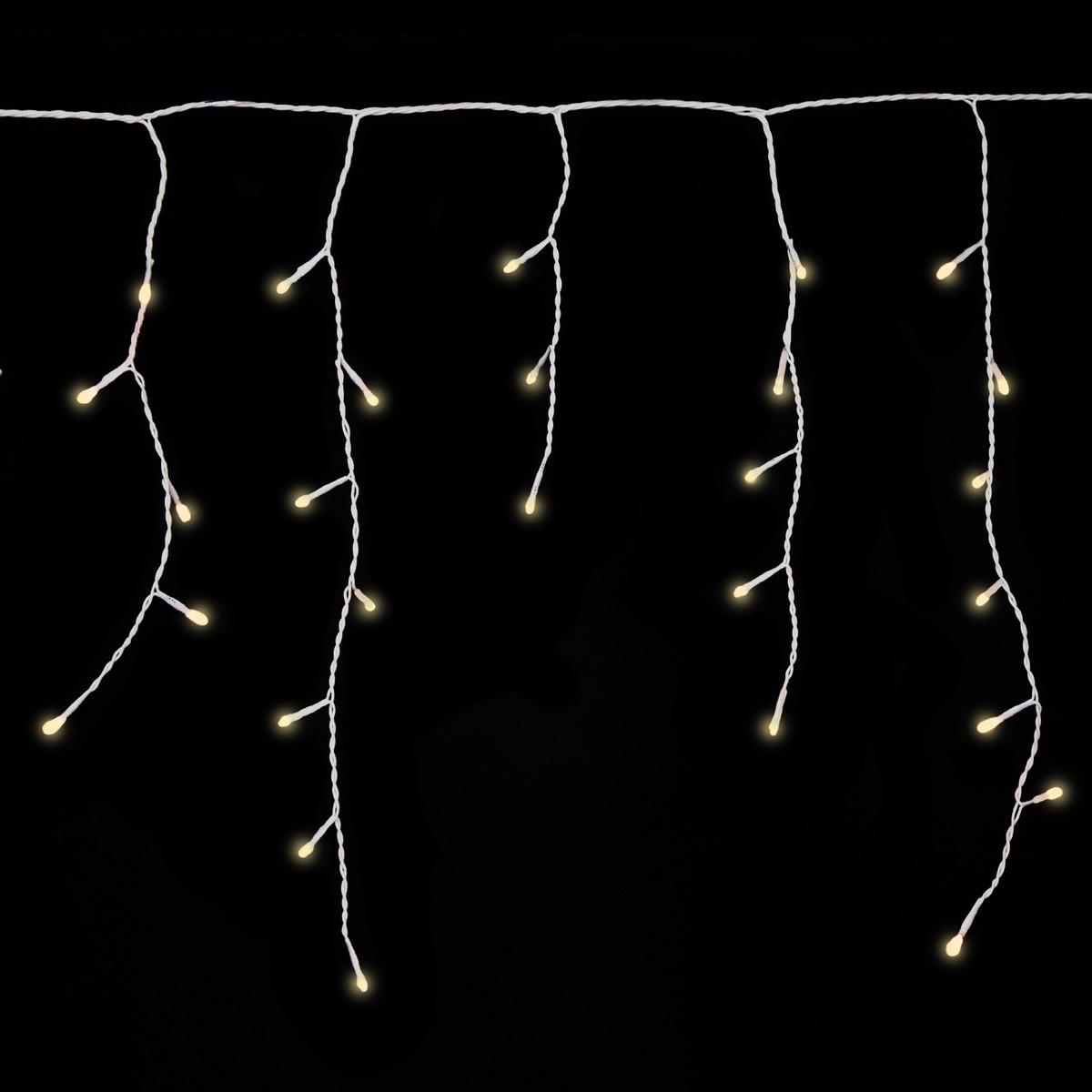 Guirlande électrique stalactite lucioles 120 led - 42 x 230 cm - Blanc