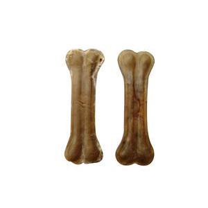 Lot de 2 os à mâcher grand modèle - Peau de buffle - 12 x 4,5 x H 2 cm - Marron