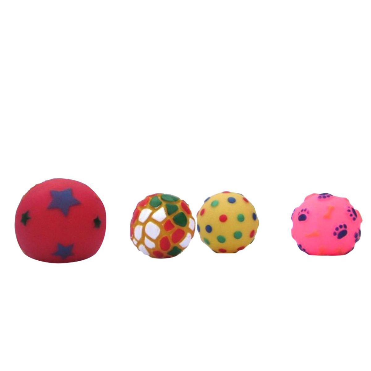 Lot de balles assorties - Vinyle - Diamètre 7 cm - Multicolore