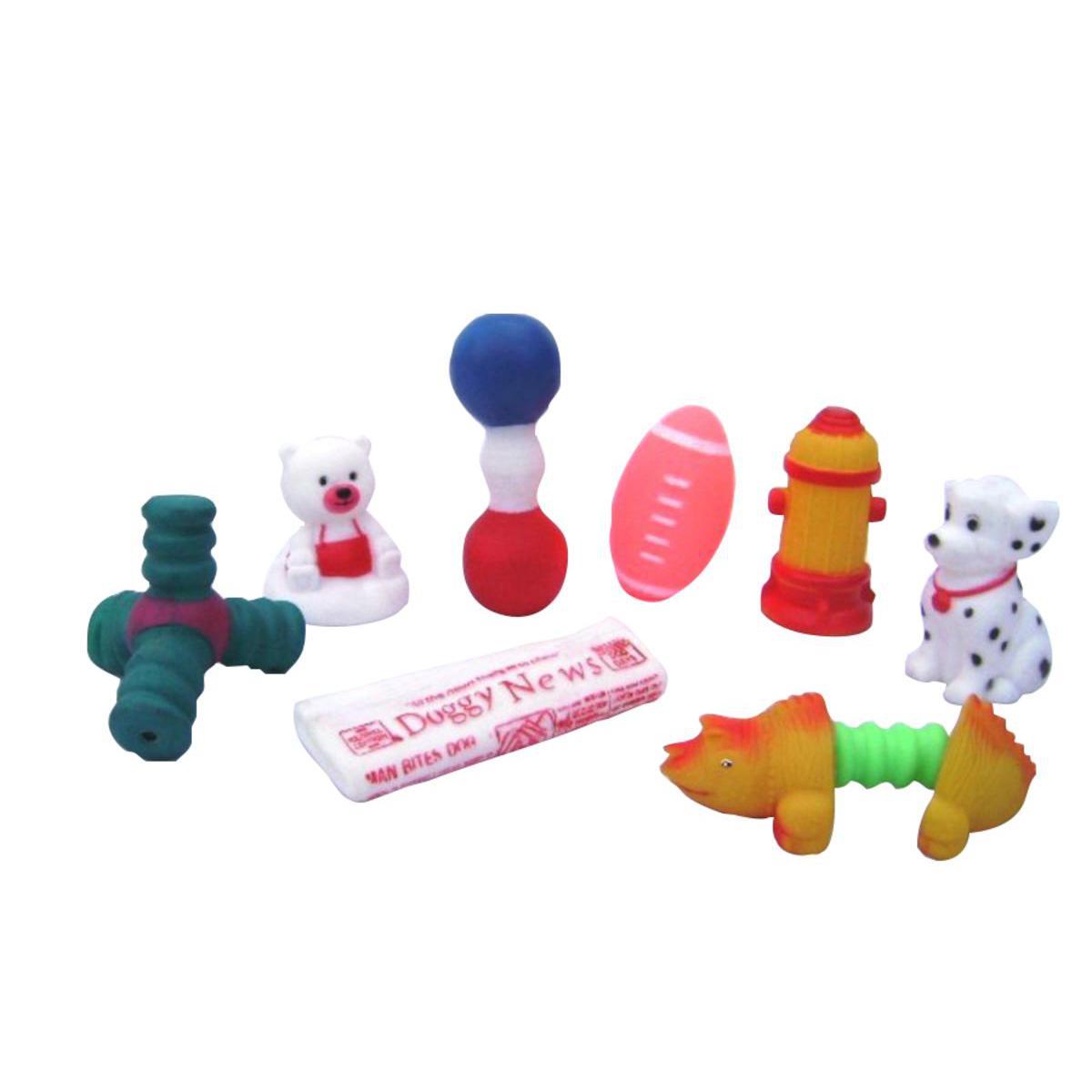 Lot de jouets pour chiens - Vinyle - 12 x 7 x H 5 cm - Multicolore