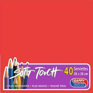 40 serviettes Soft Touch Gappy - 38 x 38 cm - Rouge