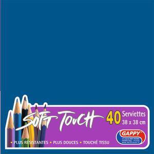 Lot de 40 serviettes en papier Soft Touch Gappy - 38 x 38 cm - Pure Ouate de Cellulose - Bleu marine