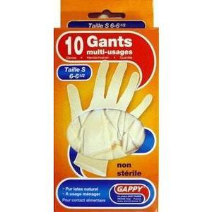 Gants jetables multi-usage en latex - taille s x 10Gappy