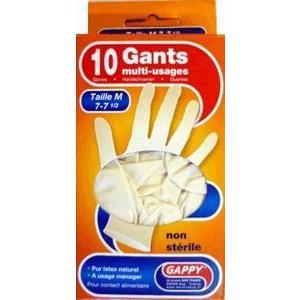 Gants jetables multi-usage en latex - taille m x 10 Gappy