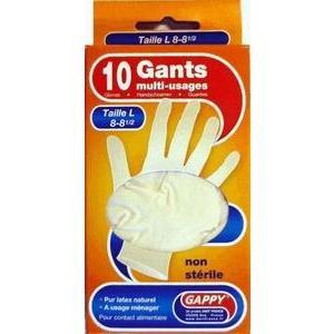 Gants jetables multi-usage en latex - taille l x 10 Gappy