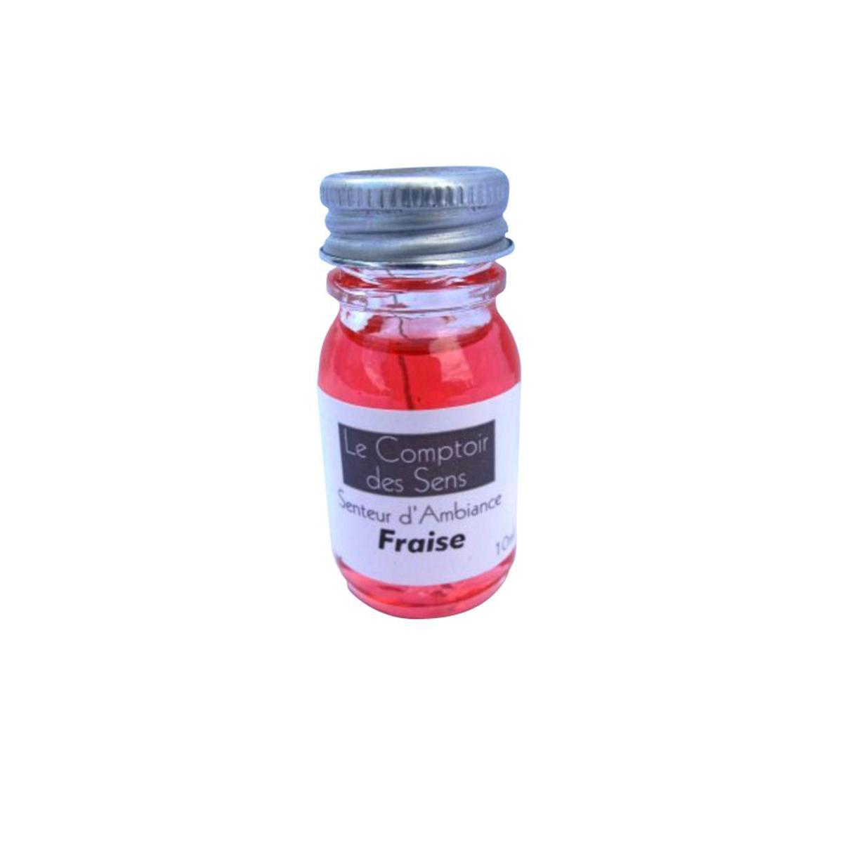 Extrait senteur fraise - Verre soluté - D 2,5 x 5 cm - 10 ml - Rouge