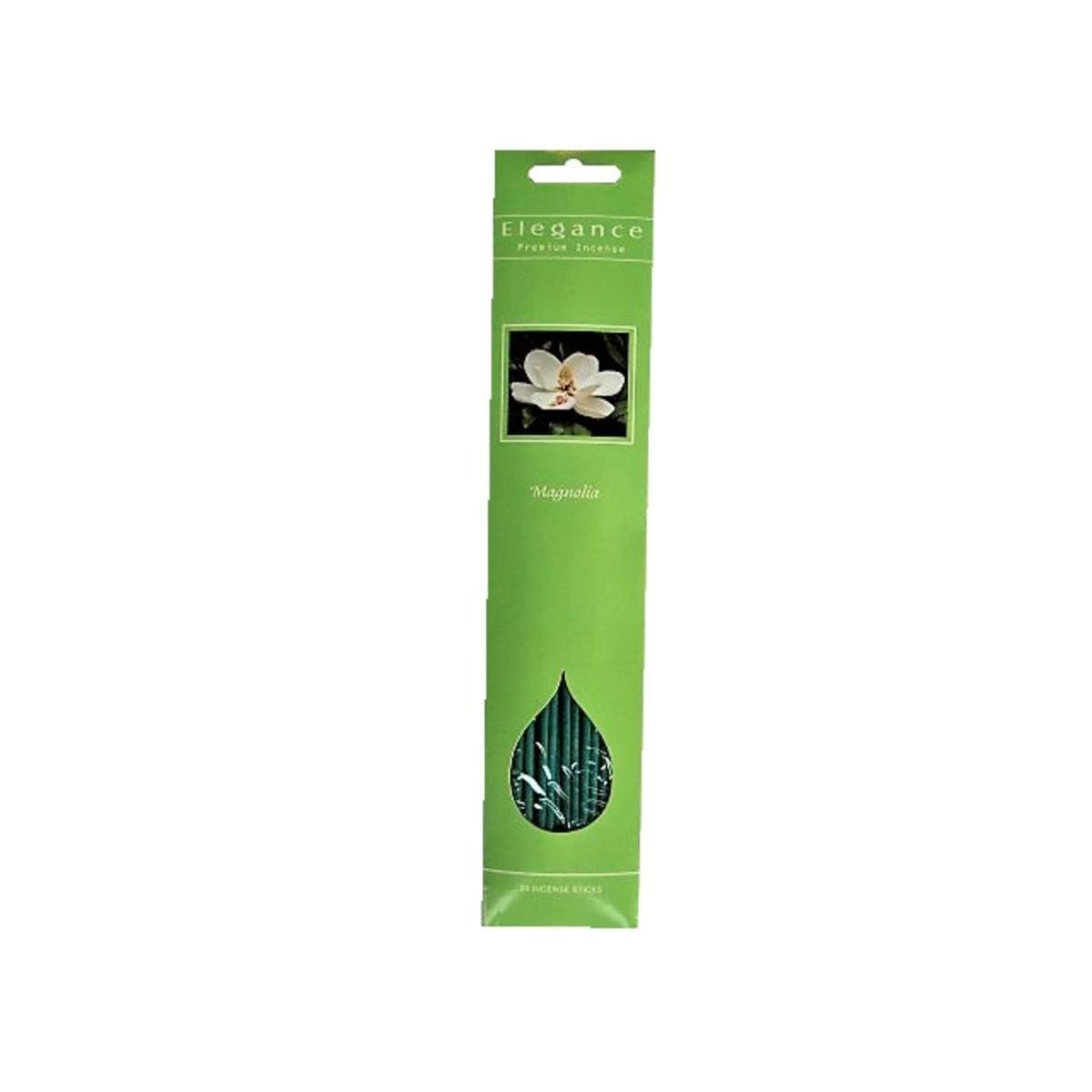 20 bâtonnets d'encens parfum magnolia - ø 1.5 x L 30 cm - Vert
